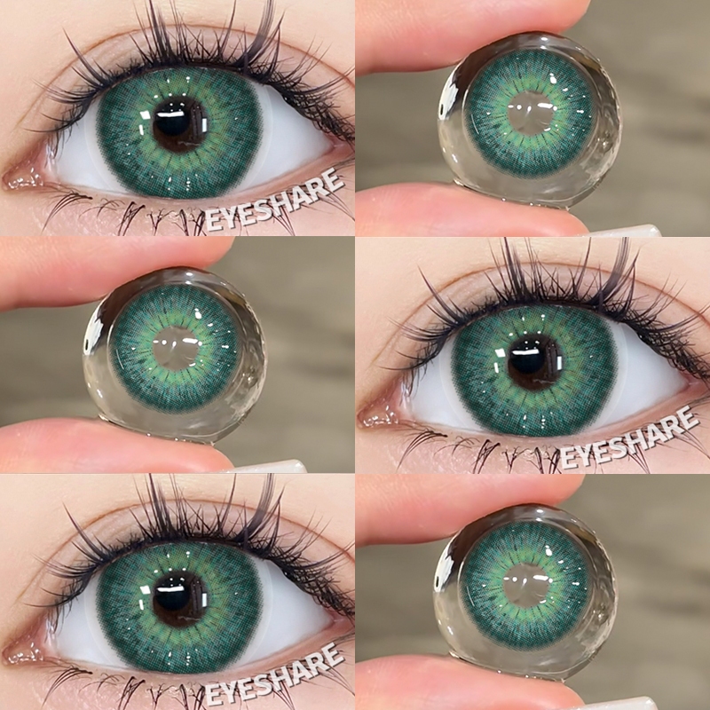 {COD}-คอนแทคเลนส์สีเขียว Eyeshare Riyadh คอนแทคเลนส์แฟชั่นสีตาขนาดใหญ่ 14.5 มม. ใช้ได้ 1 ปี จัดส่งฟรี ปริมาณน้ำ: 38%