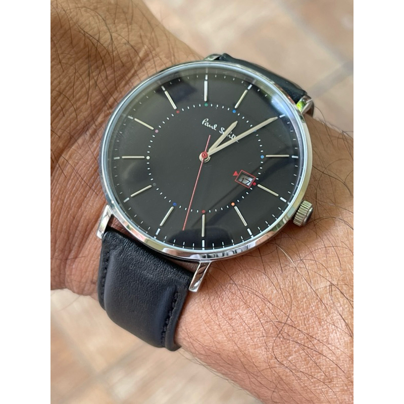 PAUL SMITH P10085 Quartz Analog Leather Stainless Men's Watch Preowne