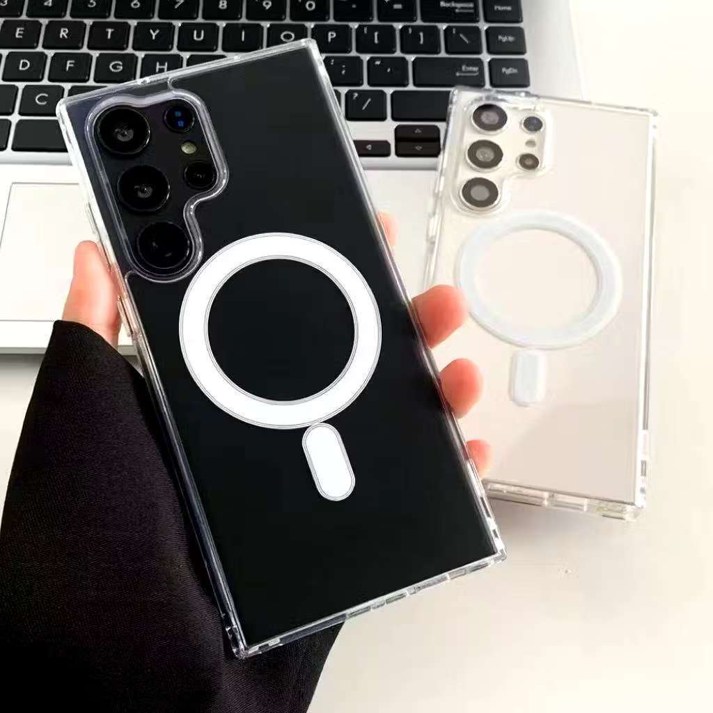เคสใสชาร์จไร้สาย ใช้สำหรับรุ่น Samsung S24 S24plus S24ultra S23 S23plus S23ultra S22 S22plus S22ultra S21ultra แม่เหล็ก