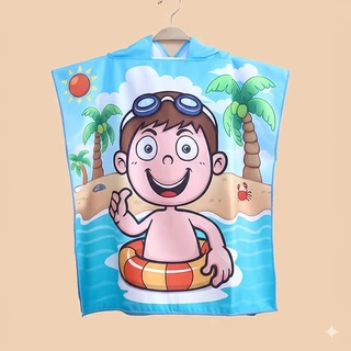 ผ้าขนหนูเด็ก ผ้าเช็ดตัวเด็ก ผ้าเช็คตัวแบบมีฮู้ด เสื้อคลุมว่ายน้ำเด็ก ผ้าคลุมอาบน้ำเด็กYF561