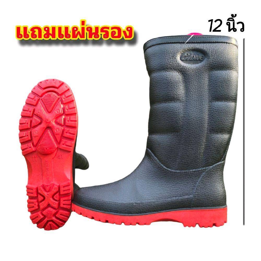 รองเท้าบูท กันน้ำ กันลื่น แถมแผ่นรอง CANUE  พร้อมส่ง - รูปที่ 3
