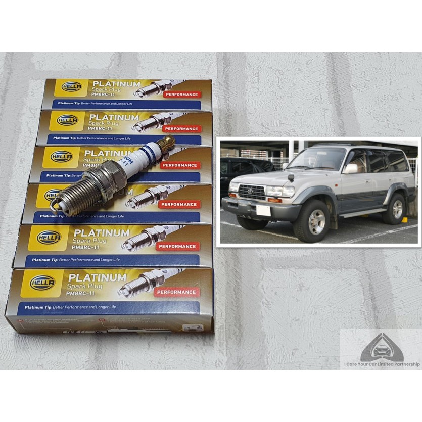 หัวเทียน แพลทตินัม Toyota Land Cruiser VX80 4.5 ( 1990 - 1998 ) ชุด 6 หัว : Hella PM8RC-11