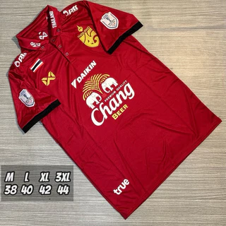 เสื้อกีฬาคอปกเสื้อบอลชายคอปกปักโลโก้ทีมชาติไทยเสื้ออยางเดียวไม่มีกางเกง