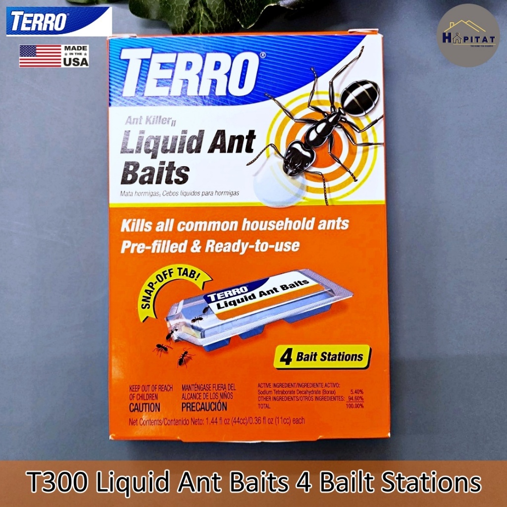 ผลิตภัณฑ์กำจัดมด T300 Liquid Ant Baits 4 or 6 Bailt Stations {TERRO®}