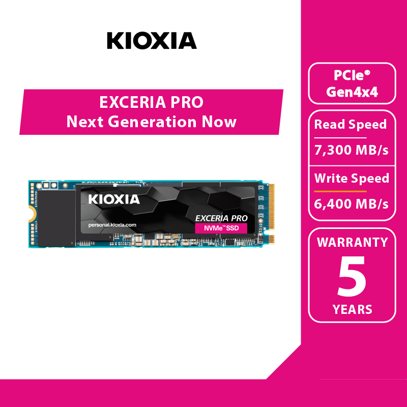 KIOXIA-EXCERIA PRO NVMe™ Internal SSD 1TB M.2 2280 PCIe Gen 4x4 รับประกัน 5 ปี