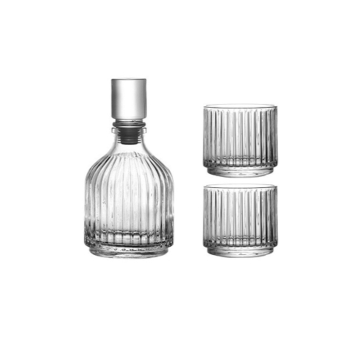 yfactory : Glass Wine Set 1Bottle 2Cup -Transparent