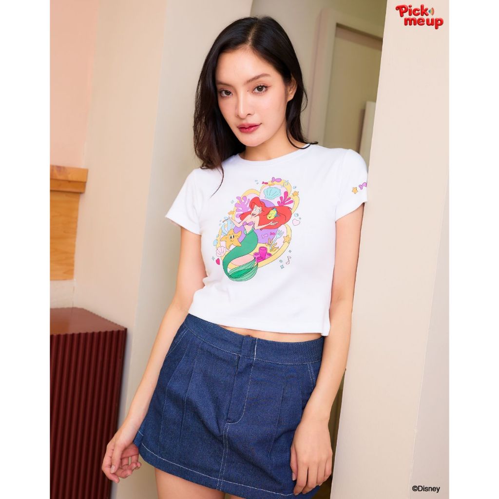PickMeUp เสื้อ Baby Tee ลาย Princess Tangle free is the way to be ลิขสิทธิ์ Disney