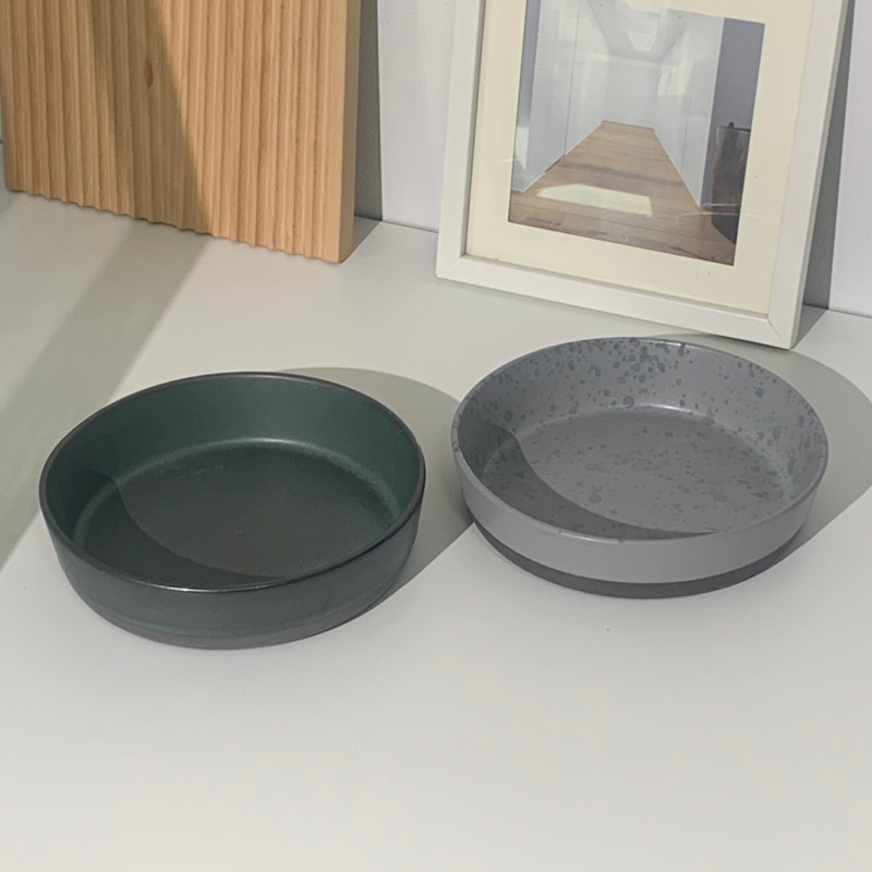 ชามญี่ปุ่นเซรามิก สี moss low bowl💚และสี gray spotted