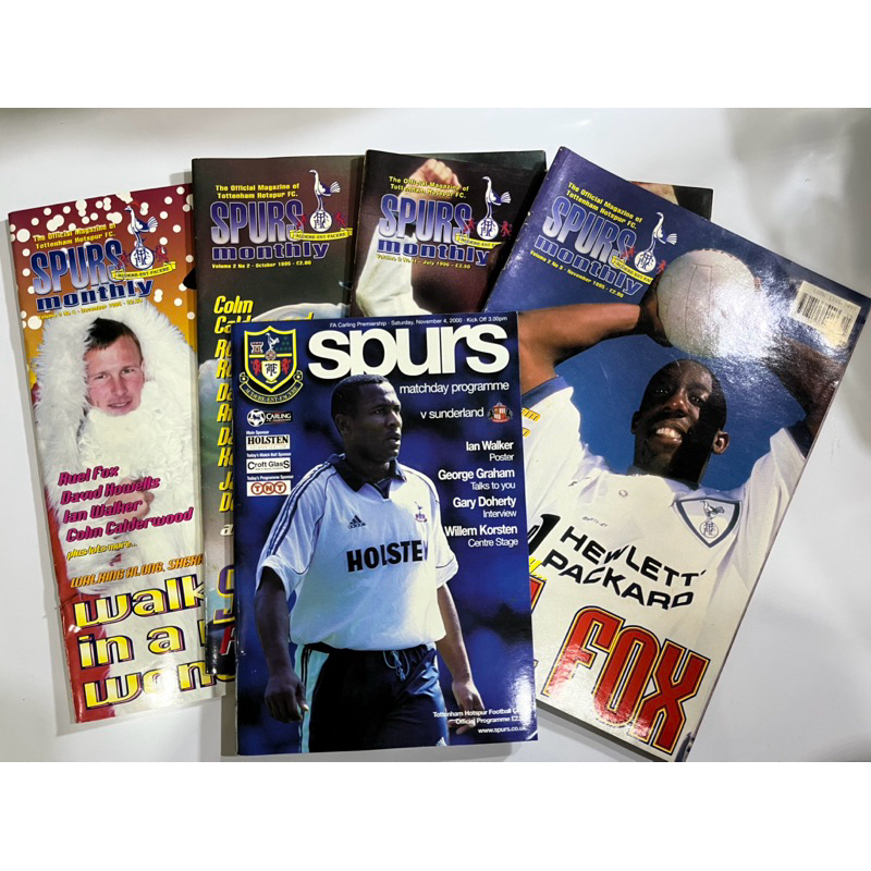 หนังสือ SPURS monthly (Official Magazine of Tottenham Hotspur) ภาษาอังกฤษ ปี 1995-96 ทั้งหมด 4 เล่ม 