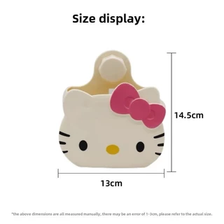กล่องเก็บติดผนัง Hello Kitty ทักซัป,กล่องเก็บเครื่องสําอางการ์ตูนพลาสติก,น่ารักหมัดฟรี เคที ชั้นวางของติดผนังน่ารัก/0042