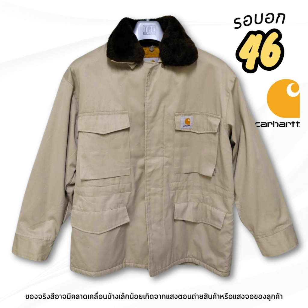 แจ็คเก็ต Carhartt FRS003DNY แท้ / คอขนถอดได้ / บุขนเหลือง / ทรงวินเทจ USA line