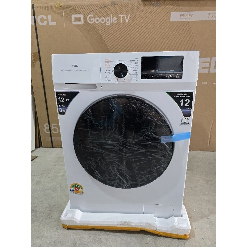 เครื่องซักผ้า TCL ฝาหน้า ซัก/อบ 12/8 รุ่น WT12EPWDW Wash & Dry ใหม่B