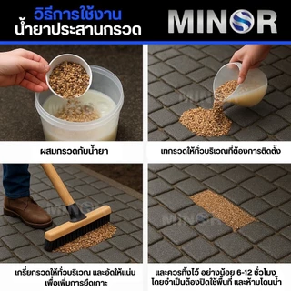 MINOR น้ำยาประสานกรวด (5 ลิตร) น้ำยาประสานกรวด หินเกล็ด กรวดล้าง หรือ ทราย ให้ติดแน่น ใช้ได้ทั้งภายนอกและภายใน GravelBon