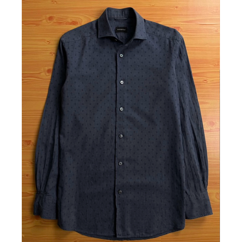 Zegna Navy Long Sleeve Shirt
