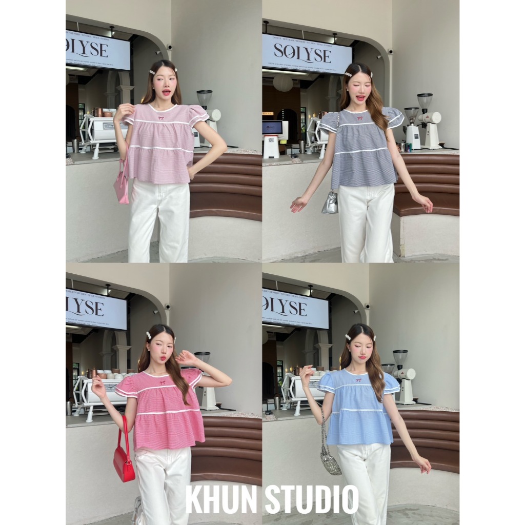 📣 พร้อมส่งงง 👑ป้าย KHUN👑  🌿รหัสสินค้า :: K032🌿  🌈เสื้อแขน2ชั้น🌈