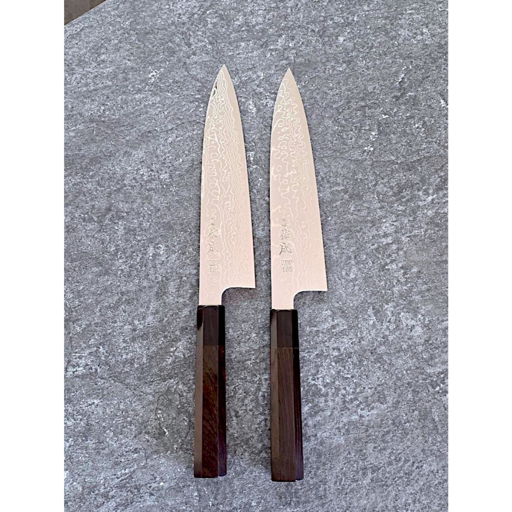 KK013 Sukenari ZDP189 Damascus Gyuto 210mm Wa Ebony Buffalo Bolster (มีดญี่ปุ่น)