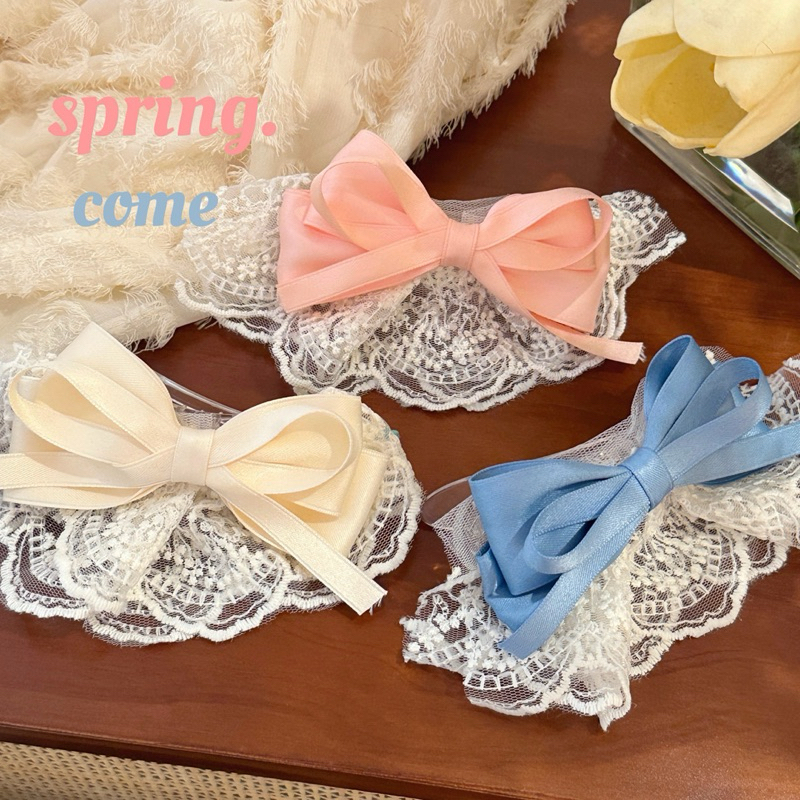 Cute 351 กิ๊บติดผม กิ๊บหนีบผมโบว์ลูกไม้ ราคา/1 ชิ้น