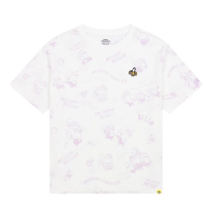 GIORDANO เสื้อยืดผู้หญิง Women's Boyfriend Printed Tee (Minions) 05395257