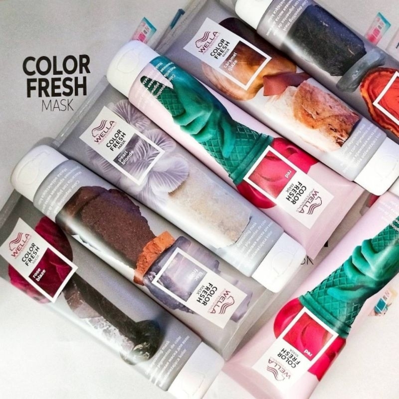 🔥ของแท้🔥Wella​ color​ fresh mask 150ml​ มาส์กบำรุงเส้นผมพร้อมให้สีผมแบบชั่วคราว​