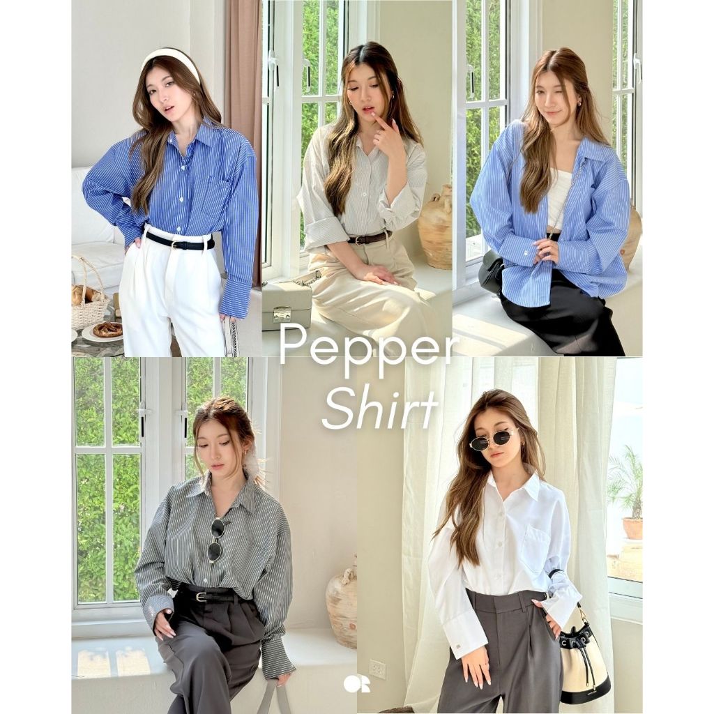 Pepper Shirt 🧾 🫧 เสื้อเชิ้ตลายริ้ว