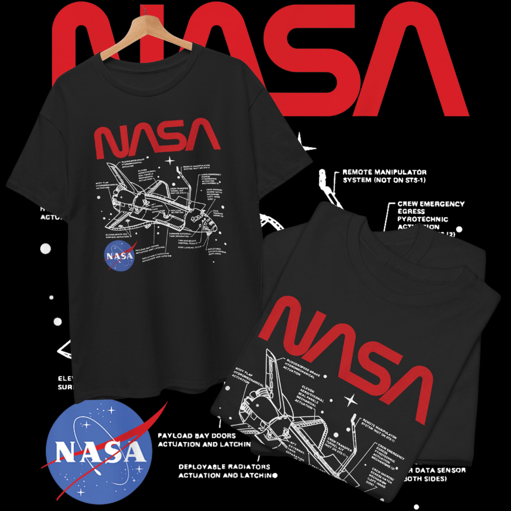 เสื้อยืด NASA แผนผังกระสวยอวกาศ (Cotton 100%) ⚠️ระวังร้านปลอม⚠️