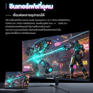 จอคอมพิวเตอร์ 27 นิ้ว 144hz จอคอม monitor 24 นิ้ว จอโค้ง 2K FHD IPS 1MS เต็มจอไร้ขอบ LED รับประกัน 1 ปี