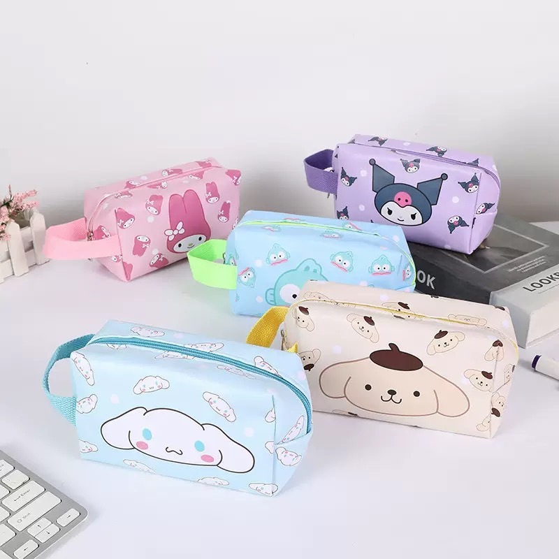 พร้อมส่งในไทย🚚 cici20223 กระเป๋าใส่ปากกา ความจุขนาดใหญ่ถุงเก็บอุปกรณ์อาบน้ำ กระเป๋าเครื่องสําอางหนังหมีแบบพกพาอุปกรณ