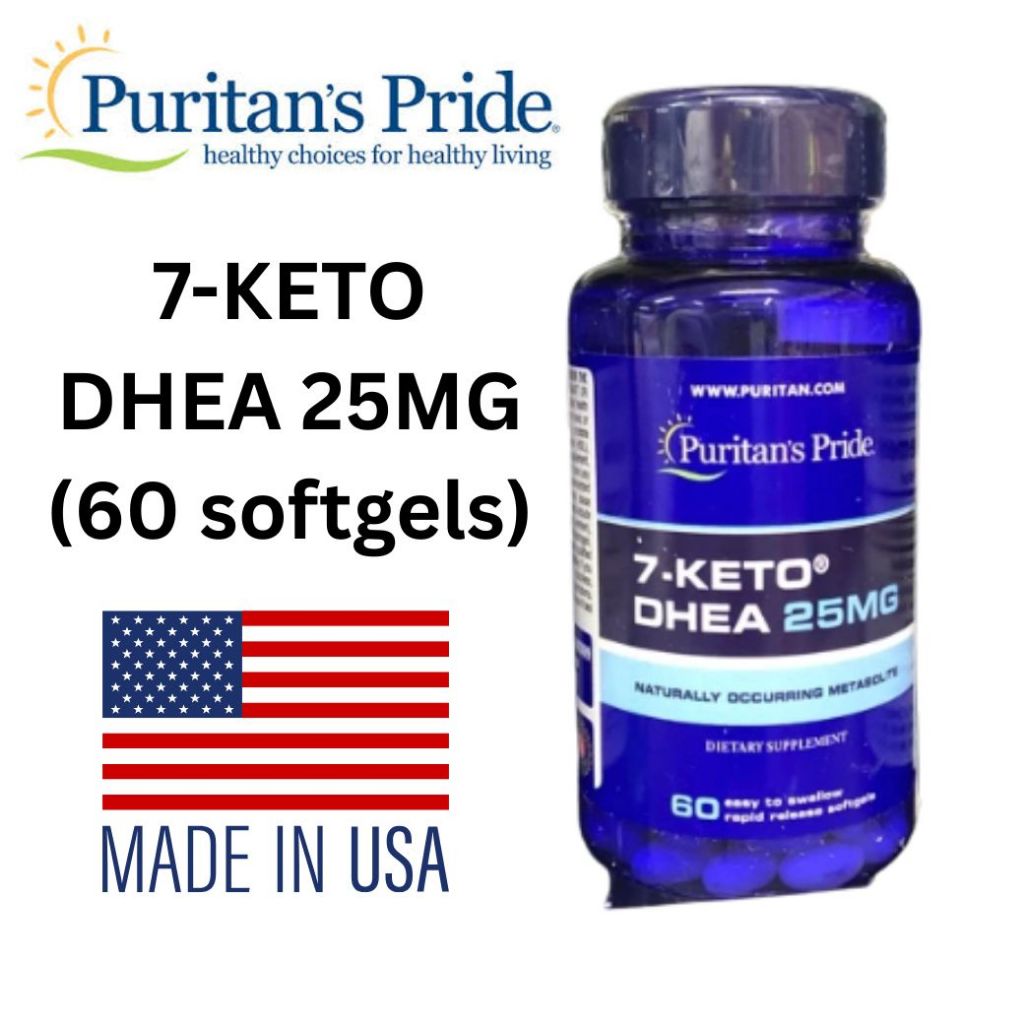 สินค้านำเข้าจาก USA ของแท้100% ผลิตภัณฑ์อาหารเสริม Puritan’s Pride 7-Keto​ DHEA 25mg 60 softgels