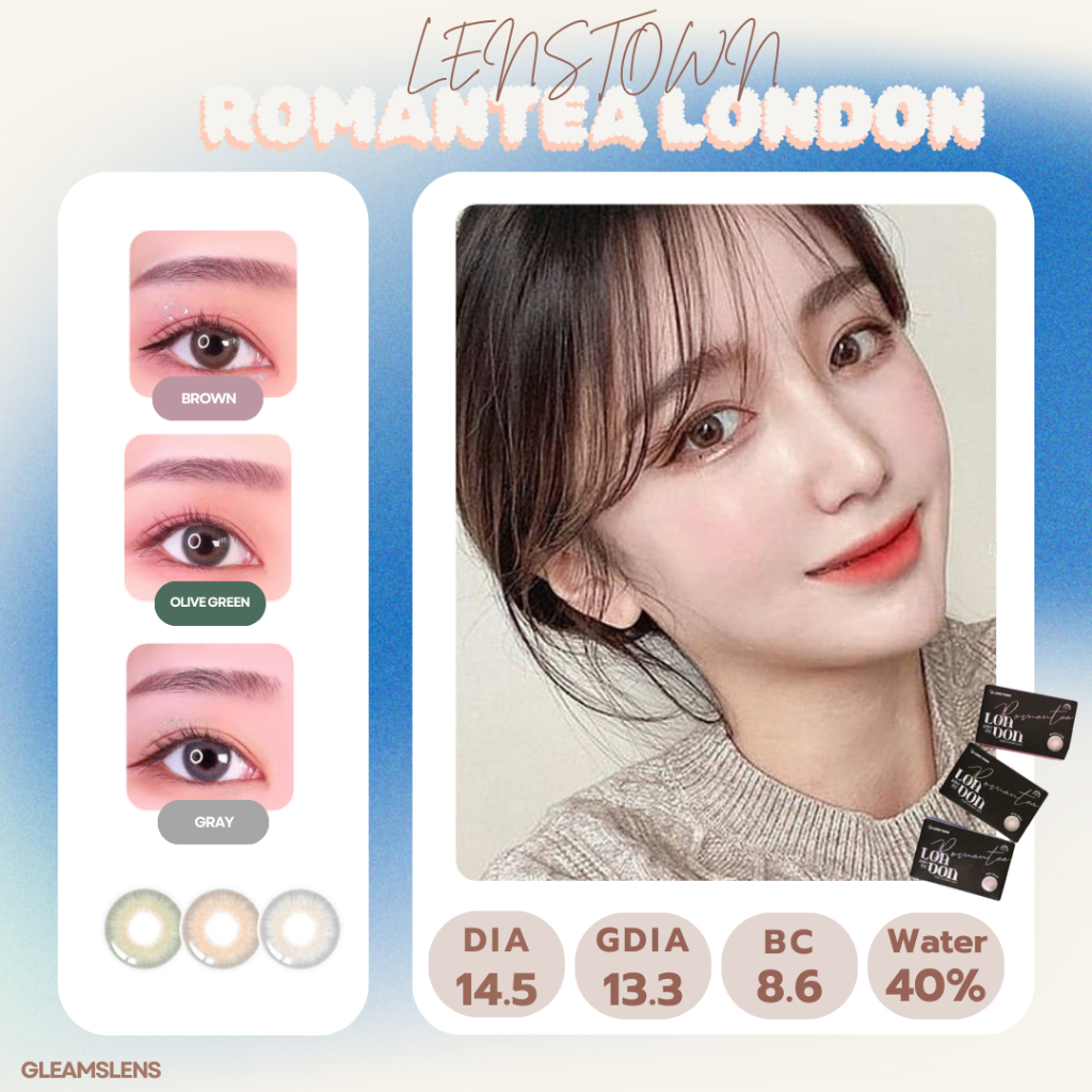 Big Eye คอนแทคเลนส์เกาหลี lenstown romantea london  รายเดือน DIA 14.5 ของแท้ 100%