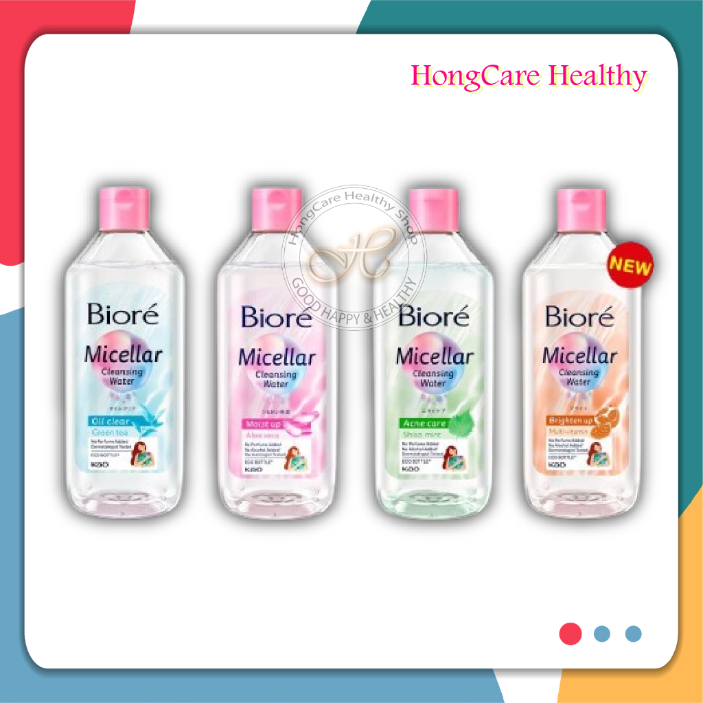 Biore Make Up Remover Perfect Cleansing Water 400ml. [ 3 สูตร : Acne Care , Oil Clear , Soften Up ]