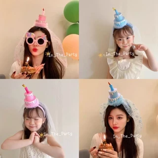(ร้านไทย ส่งไว) ที่คาดผมเค้กวันเกิด คาดผม happy birthday หมวกวันเกิด