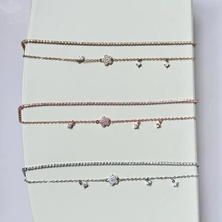 Floral gem bracelet กำไลดอกไม้2เลเยอร์ | @trophies.co