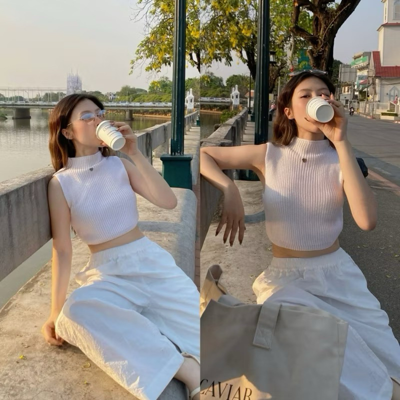(พร้อมส่ง ) 🥣🫧Wangjai - soho top เสื้อไหมพรมคอเต่าทรงสวย