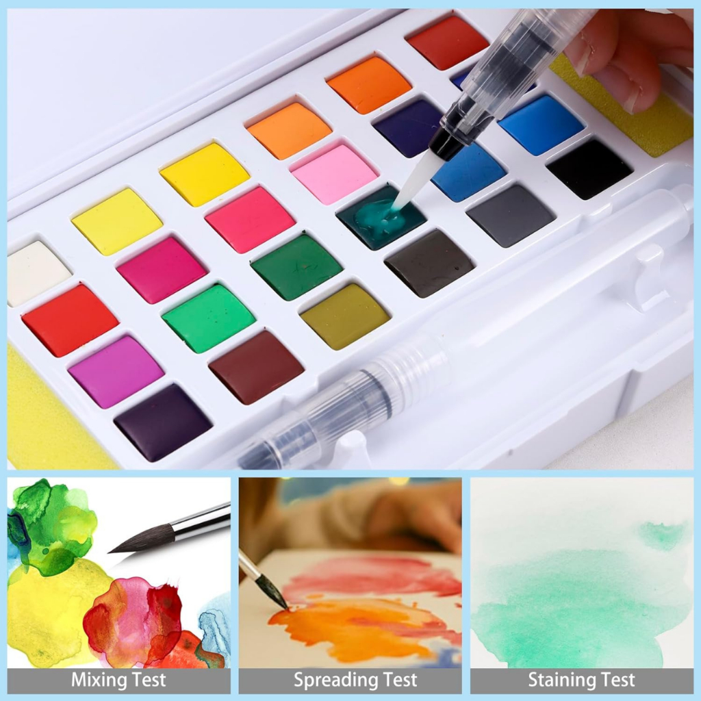 Art Nation SOLID WATERCOLOR สีน้ำตลับ อาร์ทติส original พร้อมพู่กันแทงค์ ในชุด ชุดสีน้ำ RUJI ราคา ถูกที่สุด ดีลบีเคเค แกลเลอรีภาพที่ 2