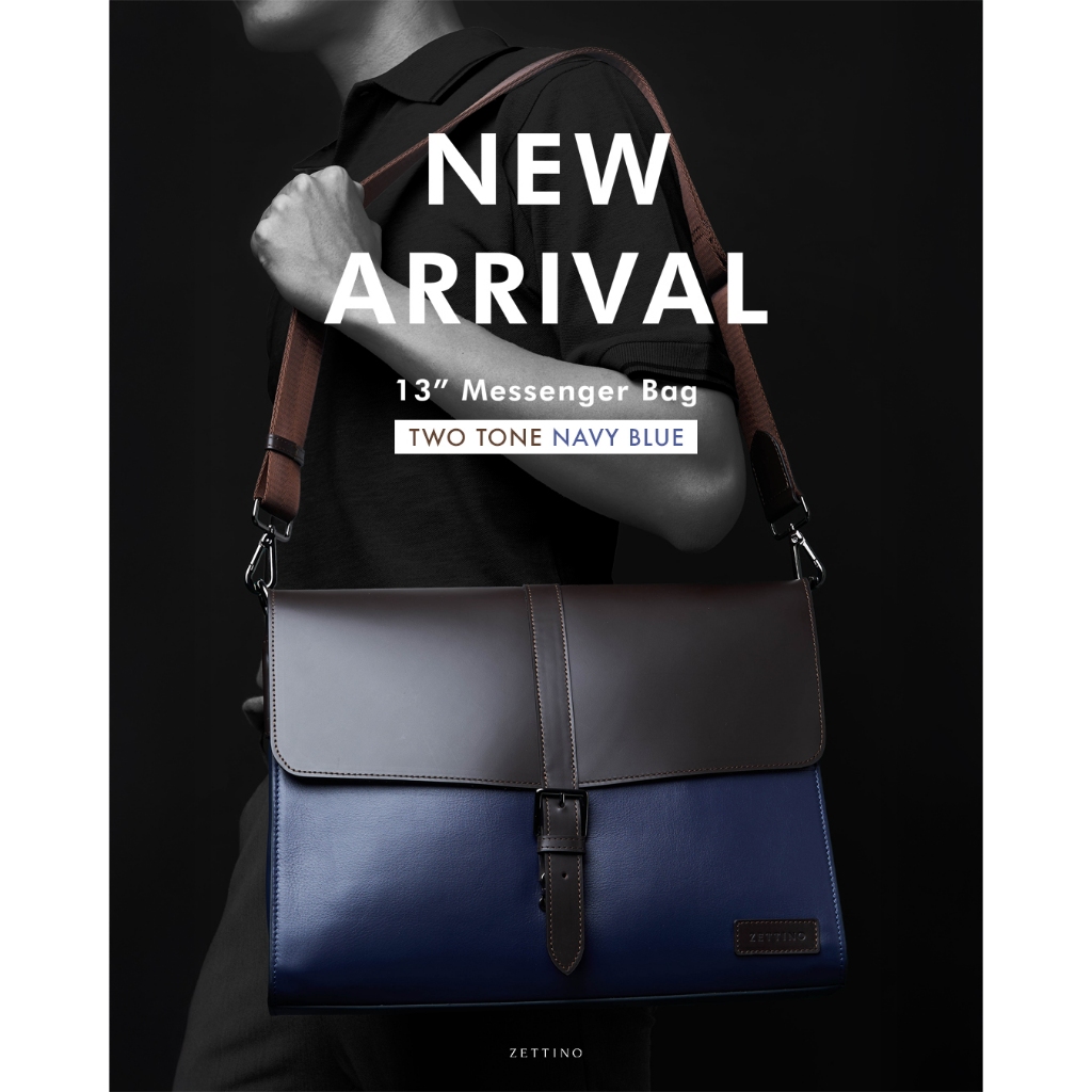 ZETTINO พร้อมส่ง รุ่น Classic 13″ Messenger bag Two Tone