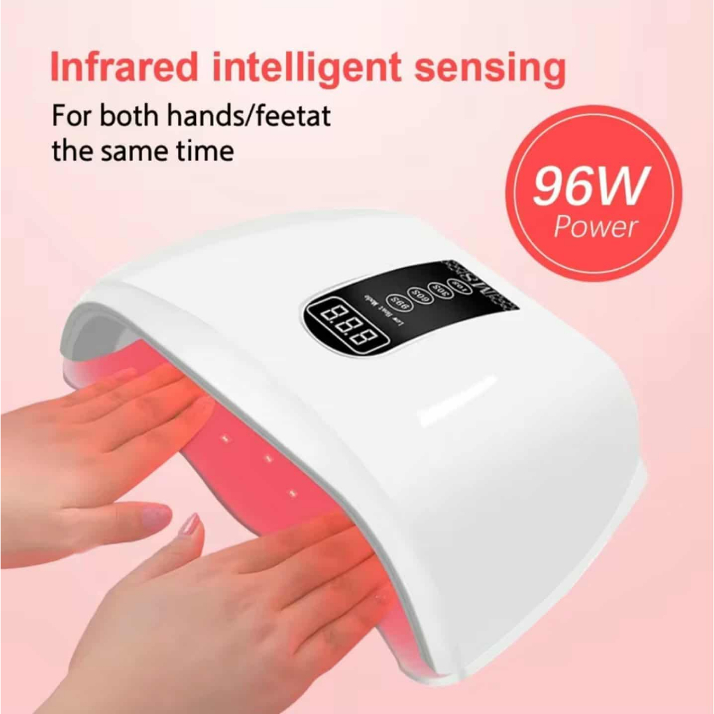 เครื่องอบเล็บเจล UV/LED 96W อบได้2มือพร้อมกัน ระบบสัมผัส