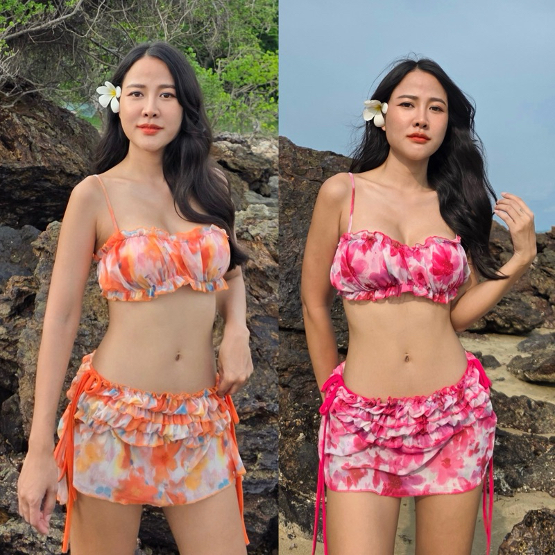 MINIGIRL STORE | Blossom biniki set ชุดไปทะเล3ชิ้น