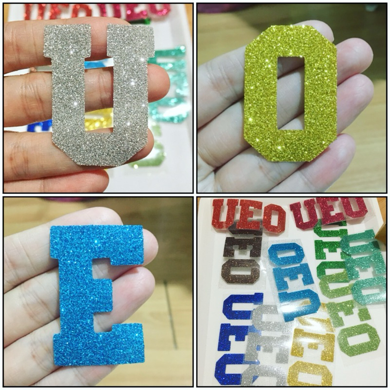 อักษรกลิตเตอร์รีด ตัวรีดวิ้ง 5cm ซักเครื่องได้/โดนเตารีดได้