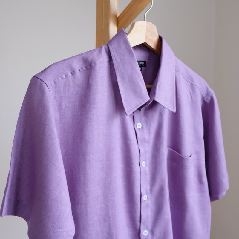 เสื้อเชิ้ตลินินสีม่วง Lupins purple