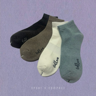 ถุงเท้าใยฝ้าย ทอพื้นขนหนู ทรงกระชับ ข้อคลุมตาตุ่ม รุ่น Sport…