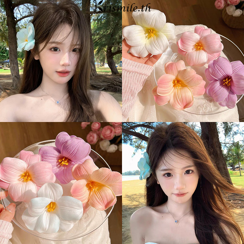 COD-ในไทย💖กิ๊บหนีบผมดอกทิวลิป คลิปด้านข้างดอกไม้ หวานสไตล์เกาหลี นักเรียนสำหรับผู้หญิง วันหยุดพักผ่อน/ริมทะเล-Kri