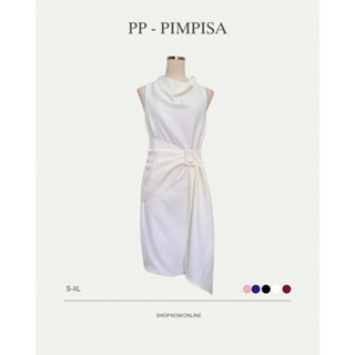 เดรสแขนกุด466PP ซับในทั้งตัวค่ะ ช่วยพรางปิดหน้าท้องได้นะคะ