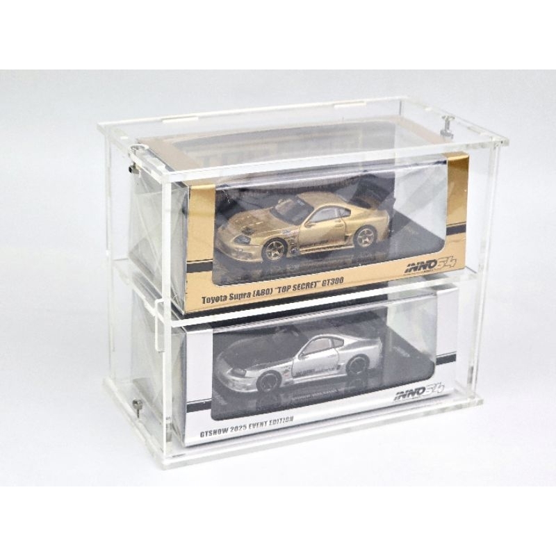 กล่องอะคริลิคโชว์รถ 1/64 Inno64, Tarmac ,Hobby Japan และอื่นๆ แบบ 2 ชั้น