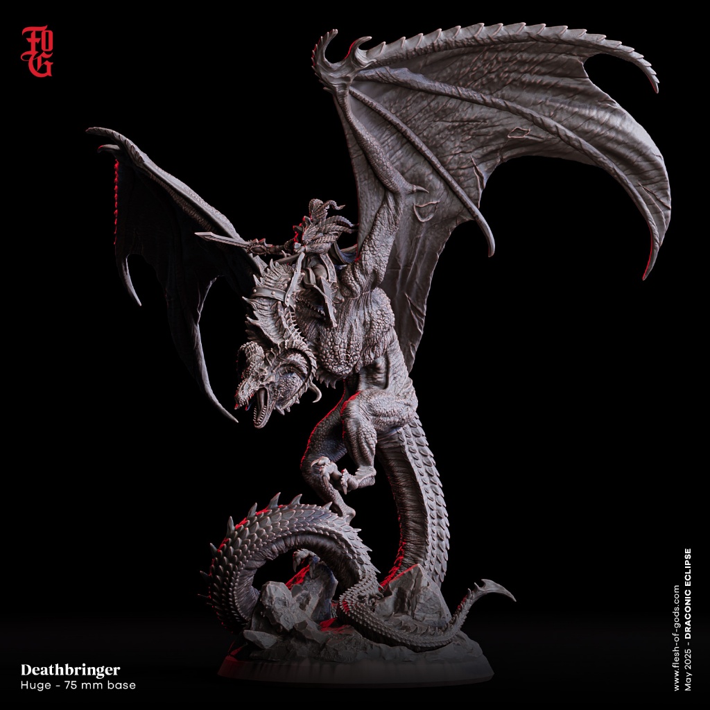 DnD Monster I Deathbringer - Mounted (งานเรซิ่นยังไม่ลงสี) ขนาดฐาน 3 นิ้ว