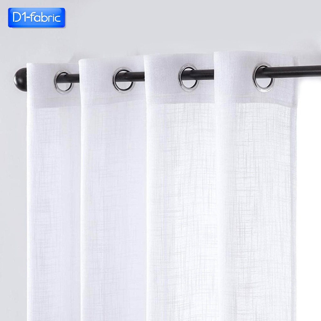 แนะนำ ผ้าม่าน ผ้าม่านโปร่งแสงตาไก่ ผ้าบังตาสีขาว ลายเรียบมินิมอล สำหรับหน้าต่าง/ประตู ราคาพิเศษ มีเก็บเงินปลายทาง