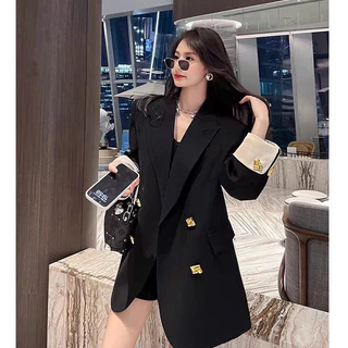 SUIT-24🌽เสื้อเบลเซอร์ สไตล์เกาหลี ตัวใหญ่ ใส่สบาย โอเวอร์ไซซ์ ผู้หญิง เสื้อแฟชั่น กระดุม 4เม็ด ใส่ทำงาน ทรงสวย🌽