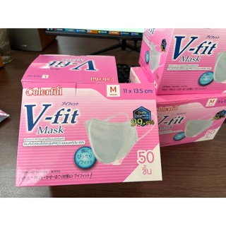 แพคเกจสีชมพูใหม่! 💯 แท้ แมส v fit mask กล่อง 50ชิ้น หน้ากากอนามัยไอริสโอยามะ แมส v fit 3d v fit m/l