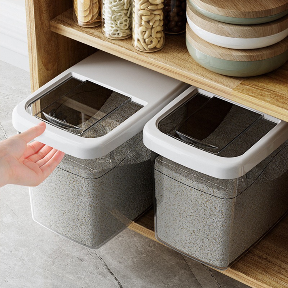 หลังข้าวสาร กล่องเก็บข้าวสาร ถังใส่ข้าวสาร การเก็บรักษาอาหารแห้ง ป้องกันแมลงและความชื้น ฝาแบบกดดึง