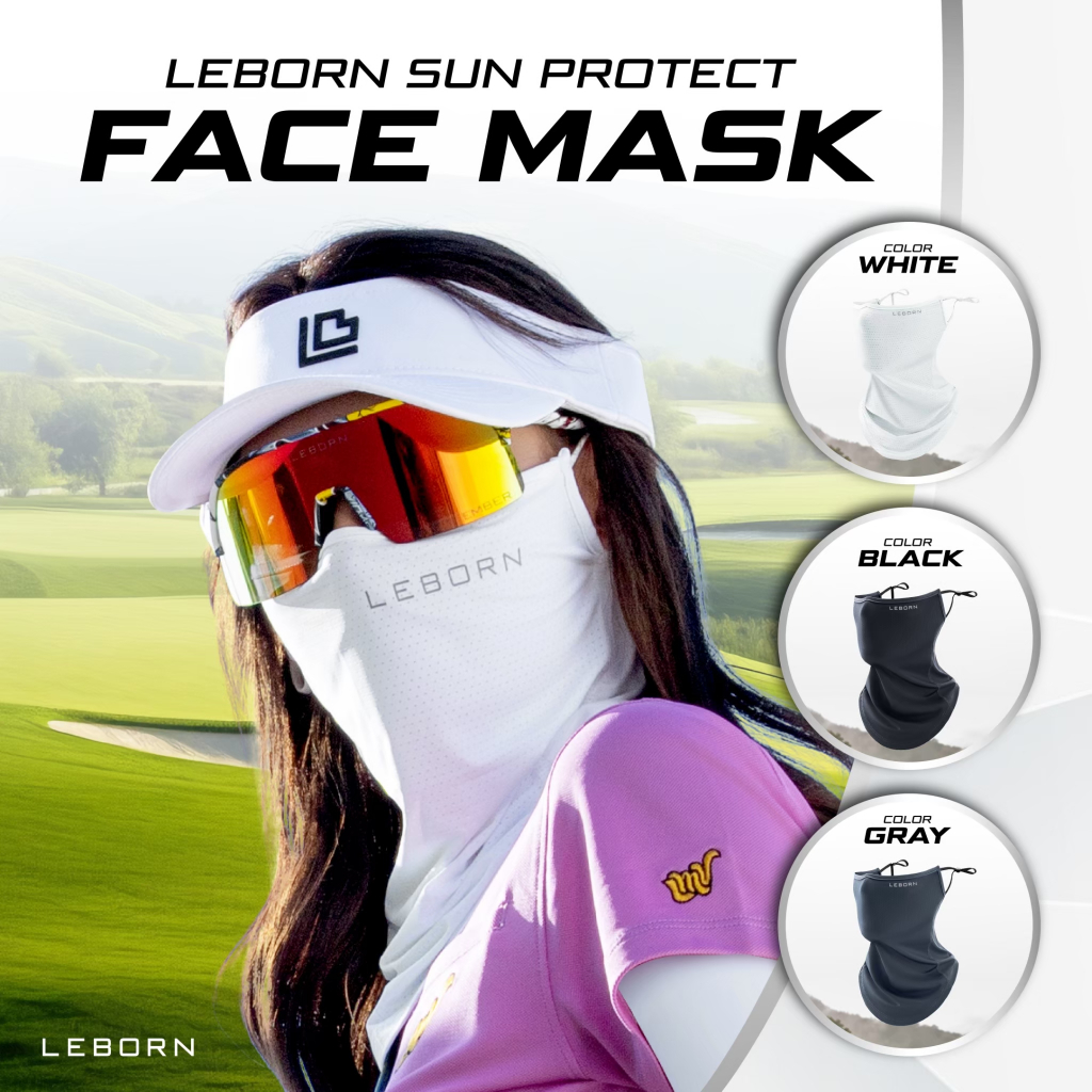 LEBORN หน้ากากกอล์ฟ กันแดด UV 99% ระบายอากาศดี ใส่สบาย ตีกอล์ฟกลางแดด