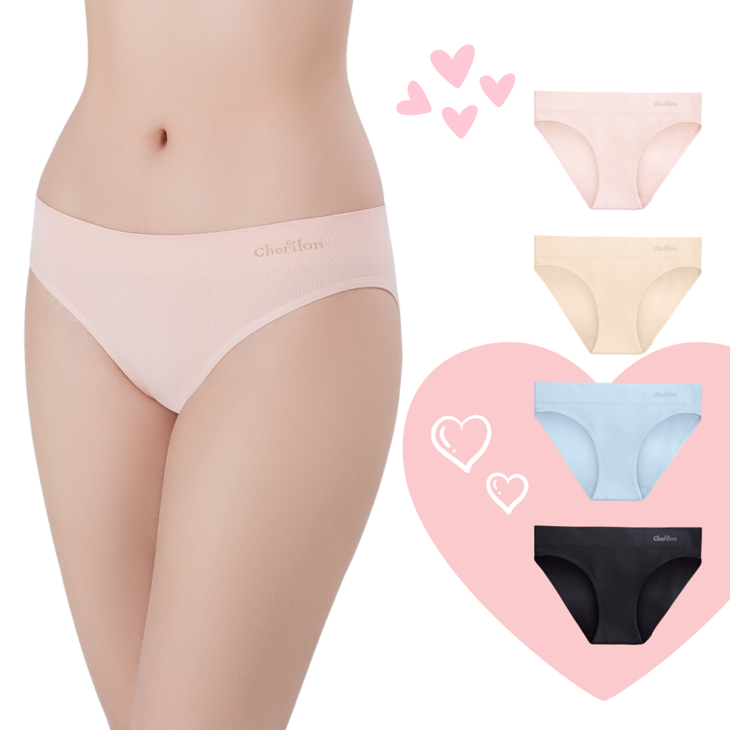 Cherilon Freshy Bikini เชอรีล่อน กางเกงใน บิกินี่ กางเกงในผู้หญิง นุ่ม ทอไร้ตะเข็บ ยืดหยุ่นสูง ใส่สบาย สีหวาน NIC-TSUD10